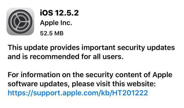 牡丹苹果手机维修分享iOS12.5.2发布，建议所有老苹果用户安装 